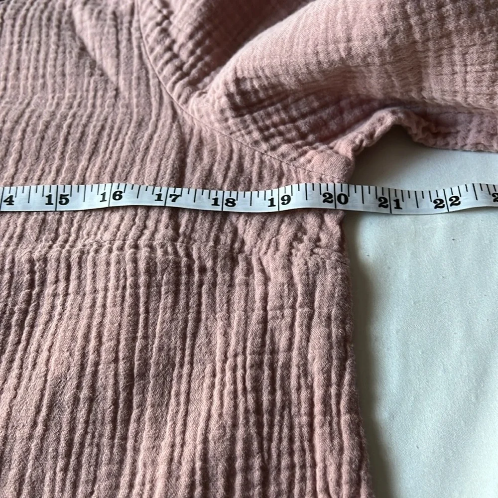 Universal Thread Balloon Sleeve Cotton Women Copper Rose Long-sleeve Blouse Sz M